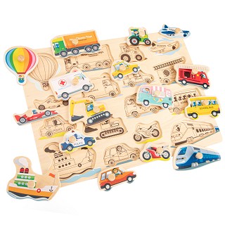 Peg puzzle - 16 pieces - transport